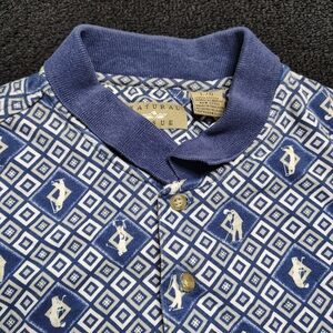Vintage Natural Issue Blue Golf Polo 90s Golfer Throwback All Over Print Mens L
